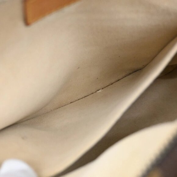 LOUIS VUITTON Manhattan PM Hand Bag Monogram Leather Brown Gold - Picture 15 of 16